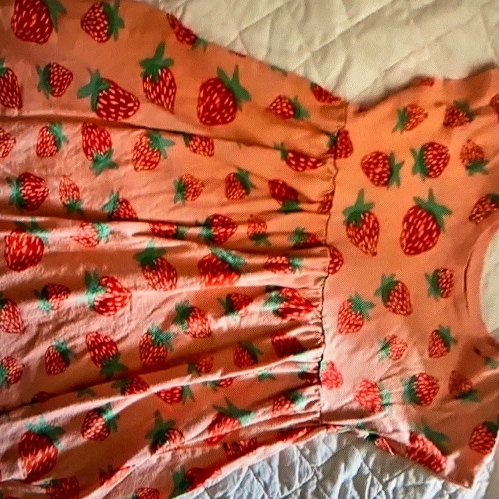 Vibrant strawberry pattern design dress